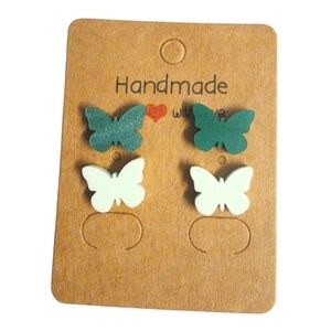 Mint Skyflutter Acrylic Stud Earrings - 2 Pair